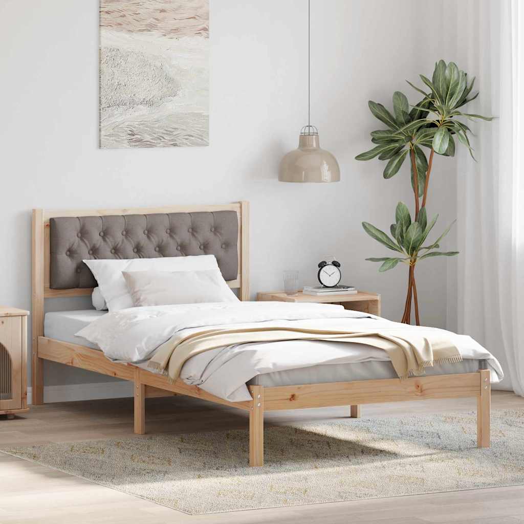 Bed Frame with Headboard Taupe 100 x 200 cm Fabric