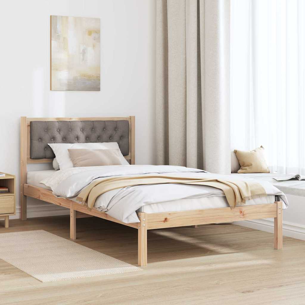 Bed Frame with Headboard Taupe 100 x 200 cm Fabric