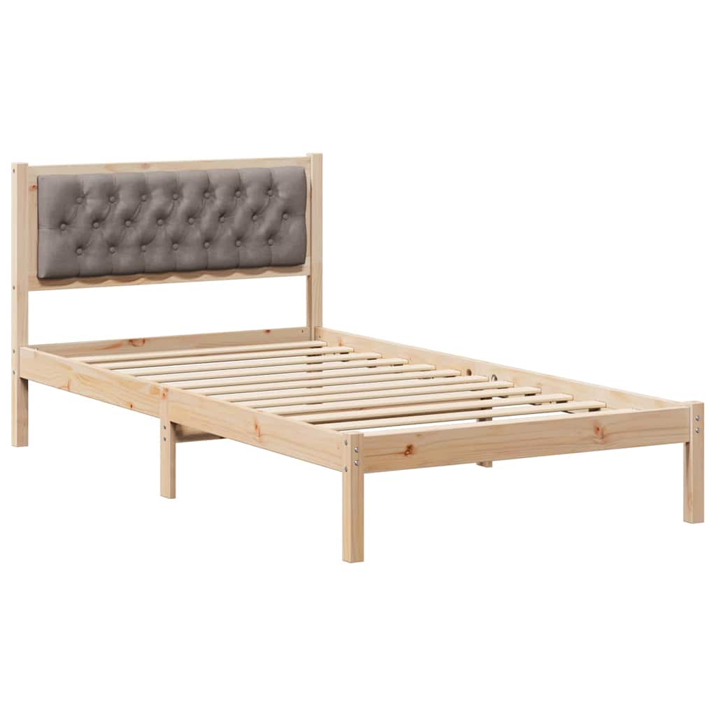 Bed Frame with Headboard Taupe 100 x 200 cm Fabric