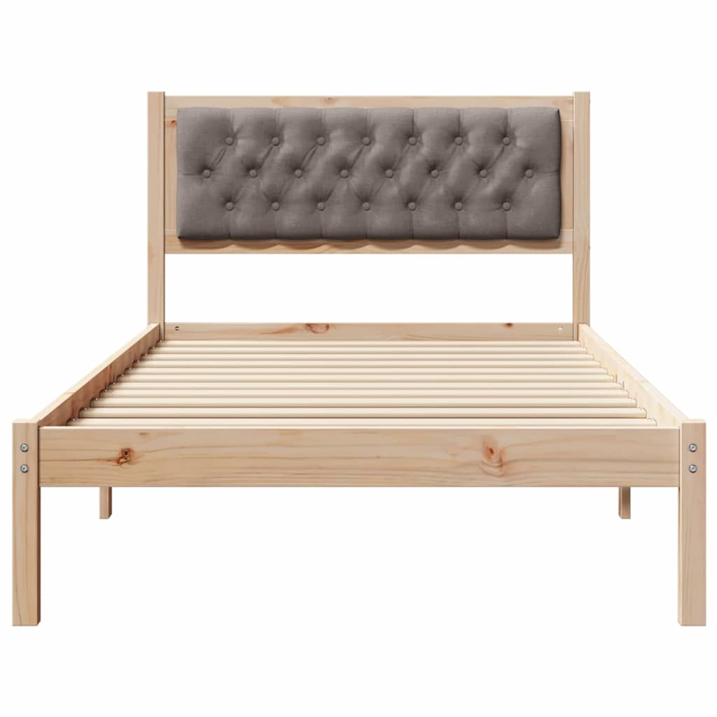 Bed Frame with Headboard Taupe 100 x 200 cm Fabric