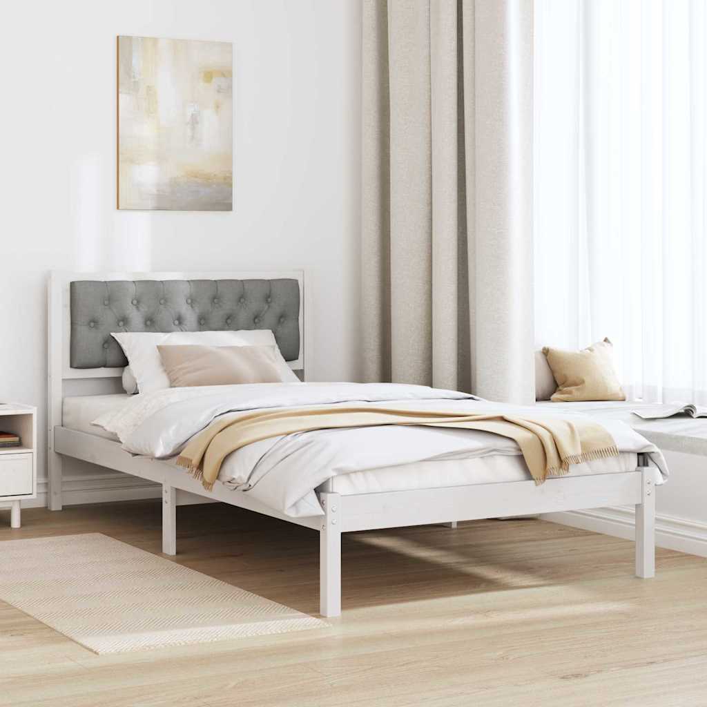 Bed Frame with Headboard Light Grey 100 x 200 cm Fabric