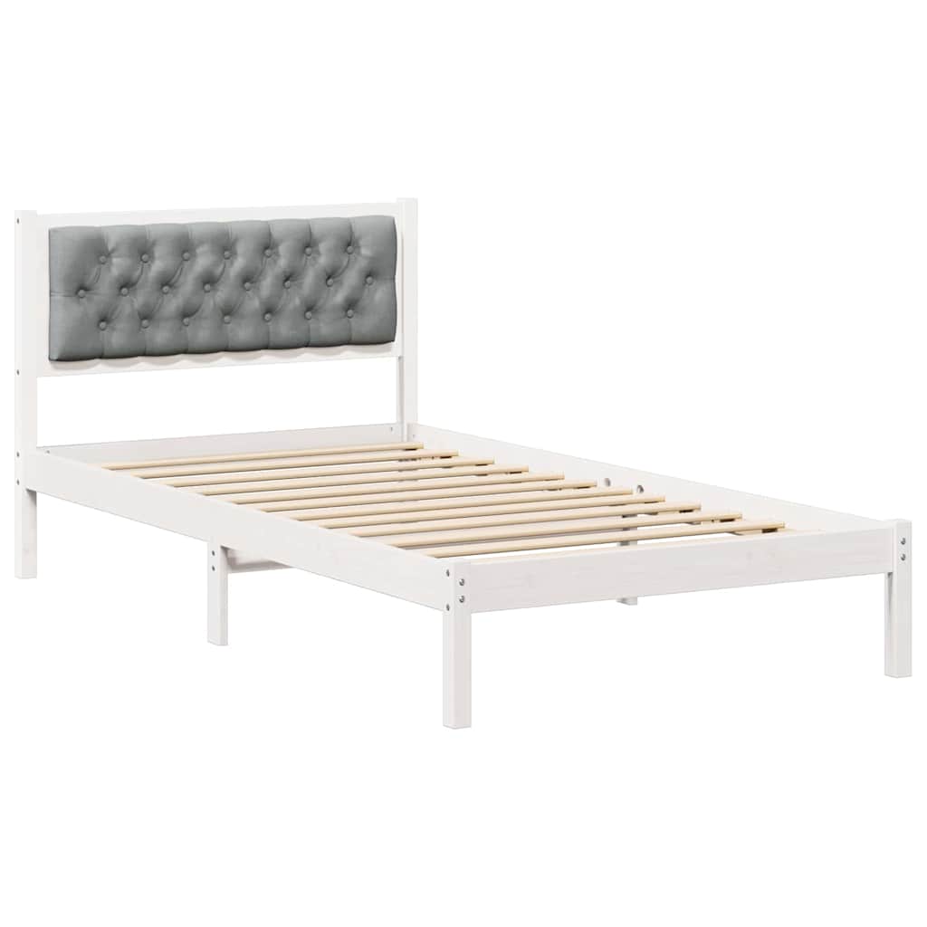 Bed Frame with Headboard Light Grey 100 x 200 cm Fabric