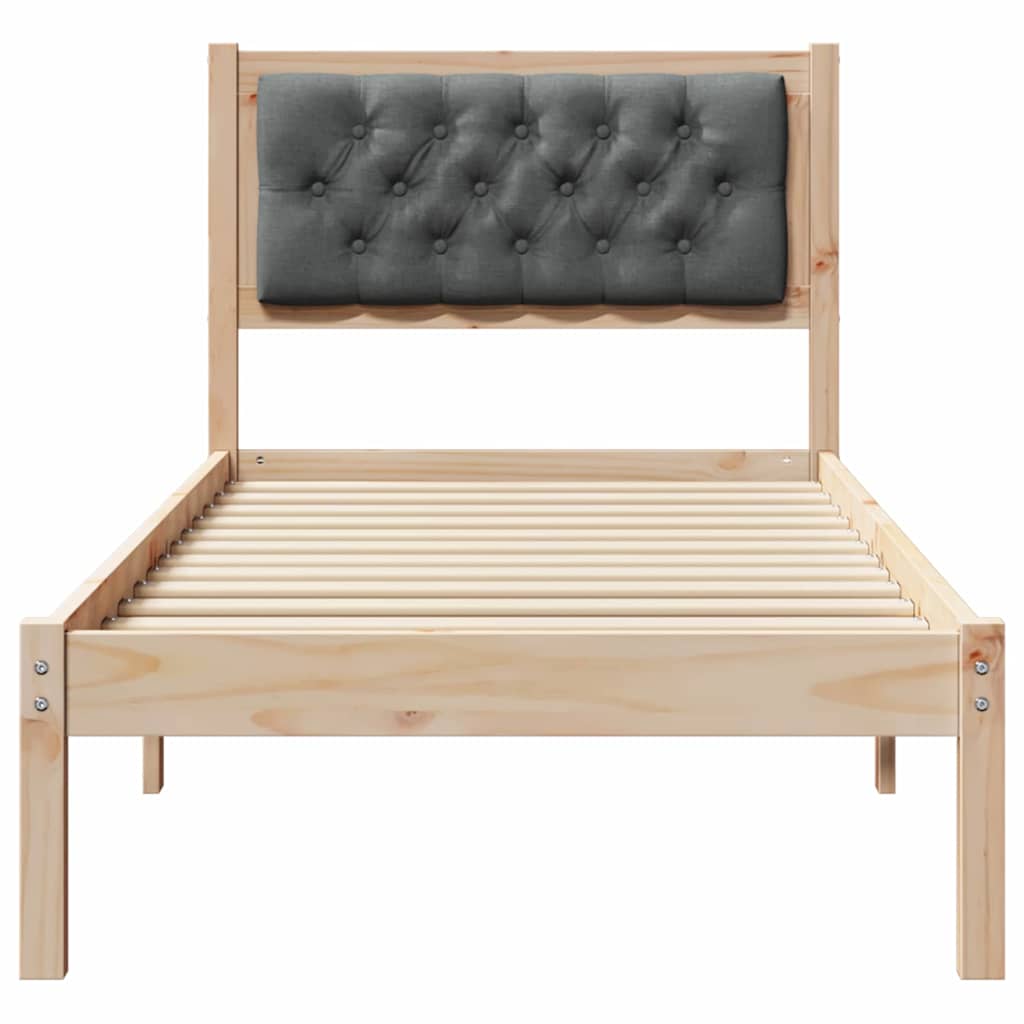 Bed Frame with Headboard Dark Grey 90 x 200 cm Fabric