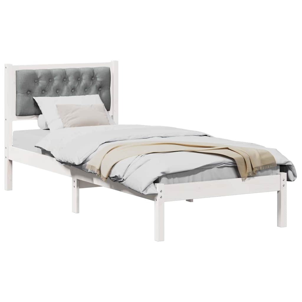 Bed Frame with Headboard Light Grey 90 x 200 cm Fabric
