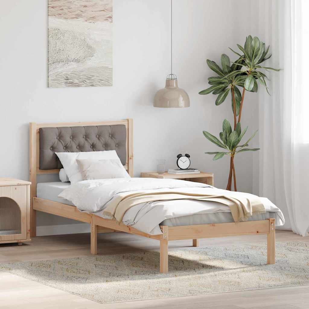 Bed Frame with Headboard Taupe 80 x 200 cm Fabric