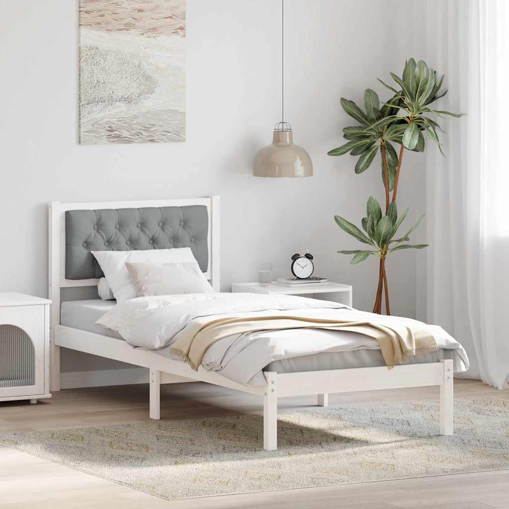 Bed Frame with Headboard Light Grey 80 x 200 cm Fabric