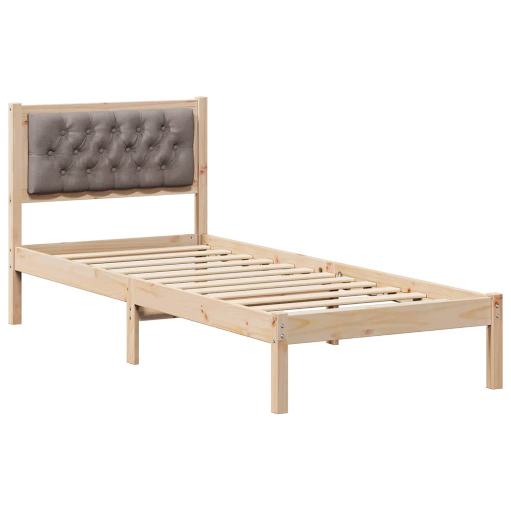 Bed Frame with Headboard Taupe 90 x 190 cm Fabric
