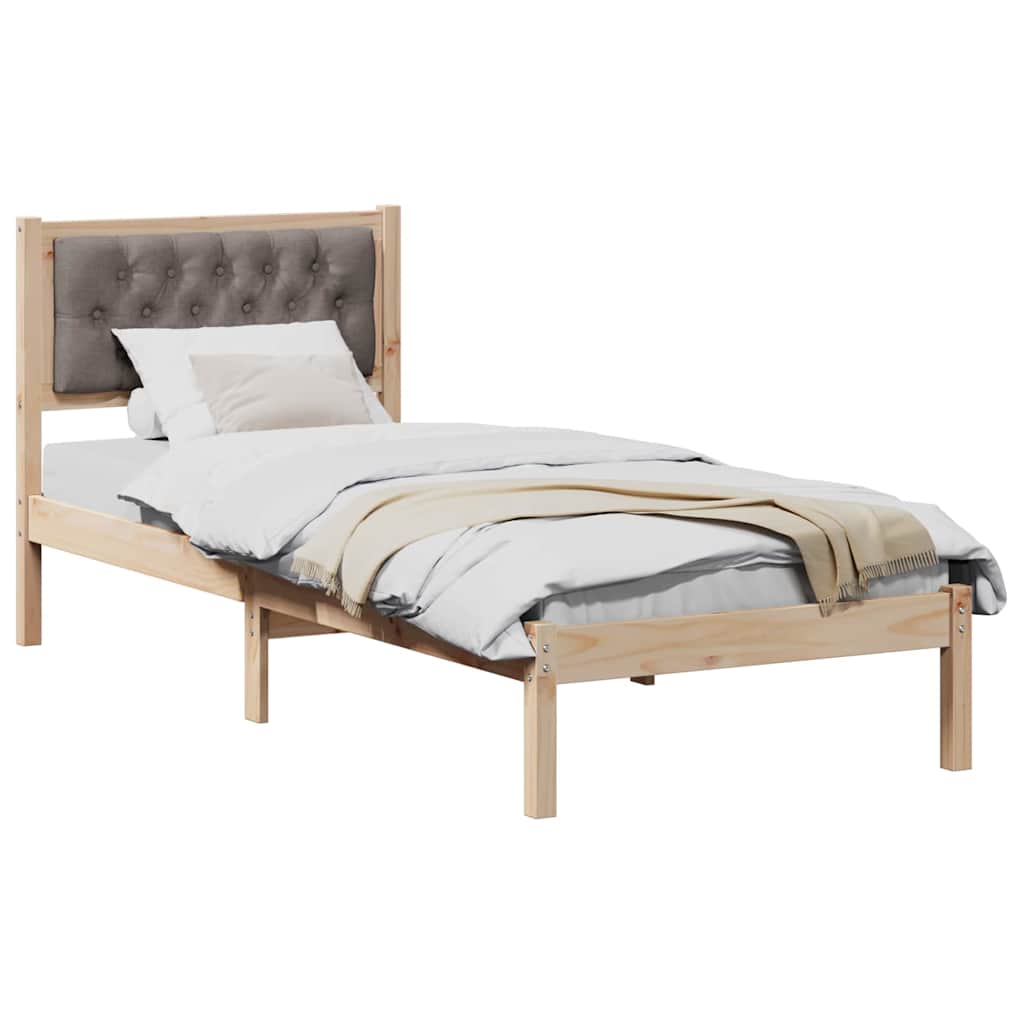 Bed Frame with Headboard Taupe 75 x 190 cm Fabric