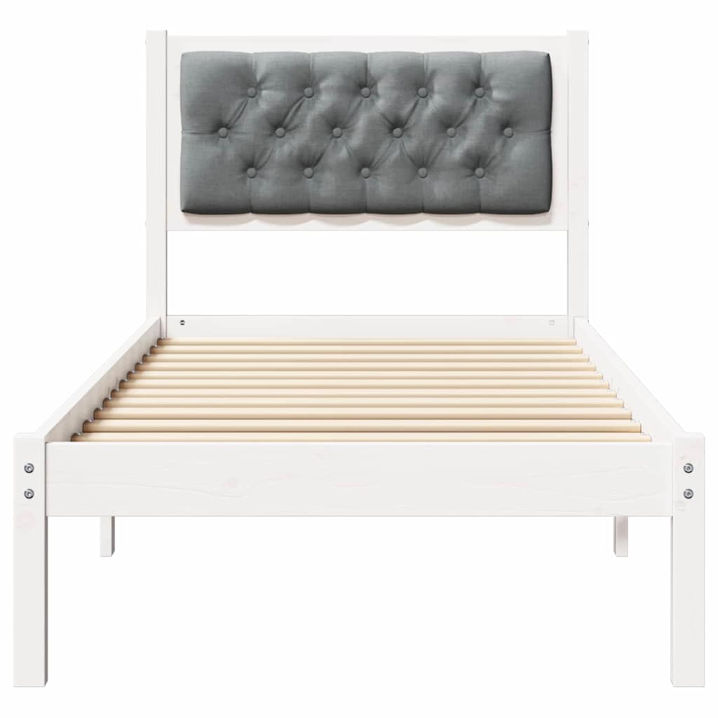 Bed Frame with Headboard Light Grey 75 x 190 cm Fabric