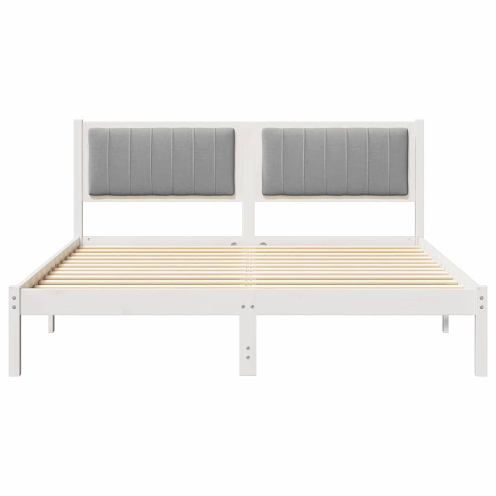 Bed Frame with Upholstered Headboard Light Grey 160 x 200 cm