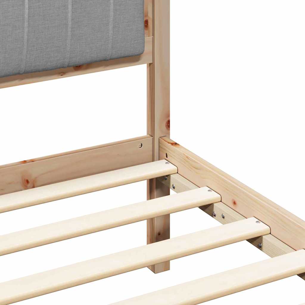 Bed Frame with Upholstered Headboard Light Grey 140 x 200 cm