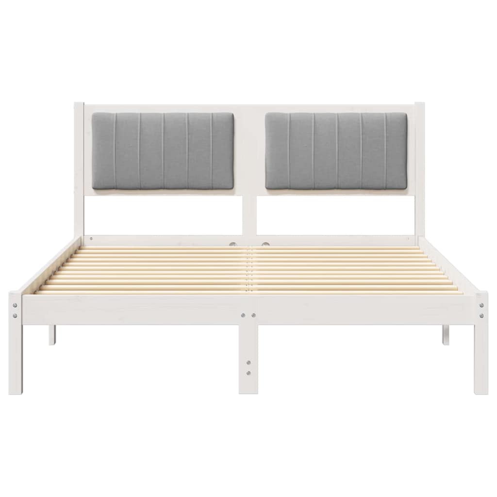 Bed Frame with Upholstered Headboard Light Grey 140 x 200 cm