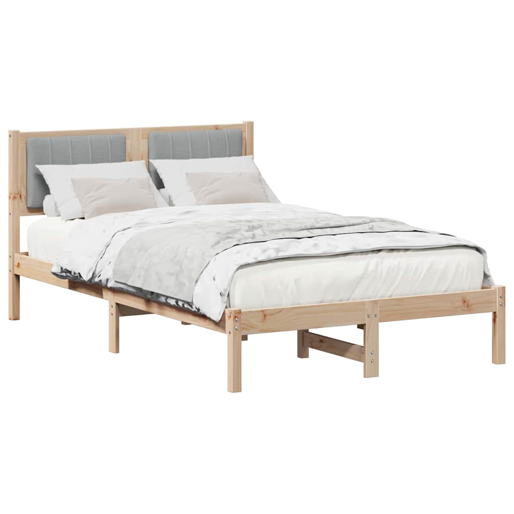 Bed Frame with Upholstered Headboard Light Grey 120 x 200 cm
