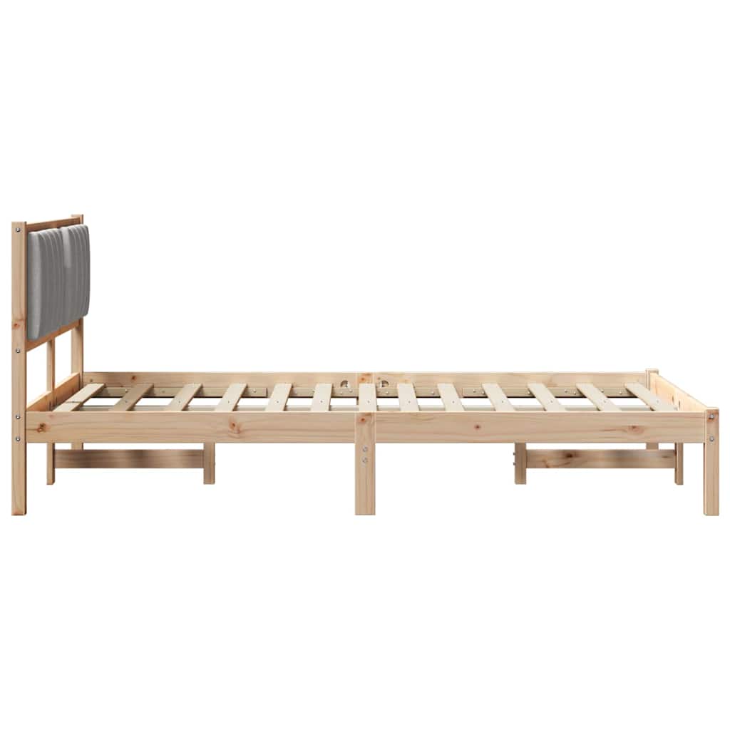 Bed Frame with Upholstered Headboard Light Grey 120 x 200 cm