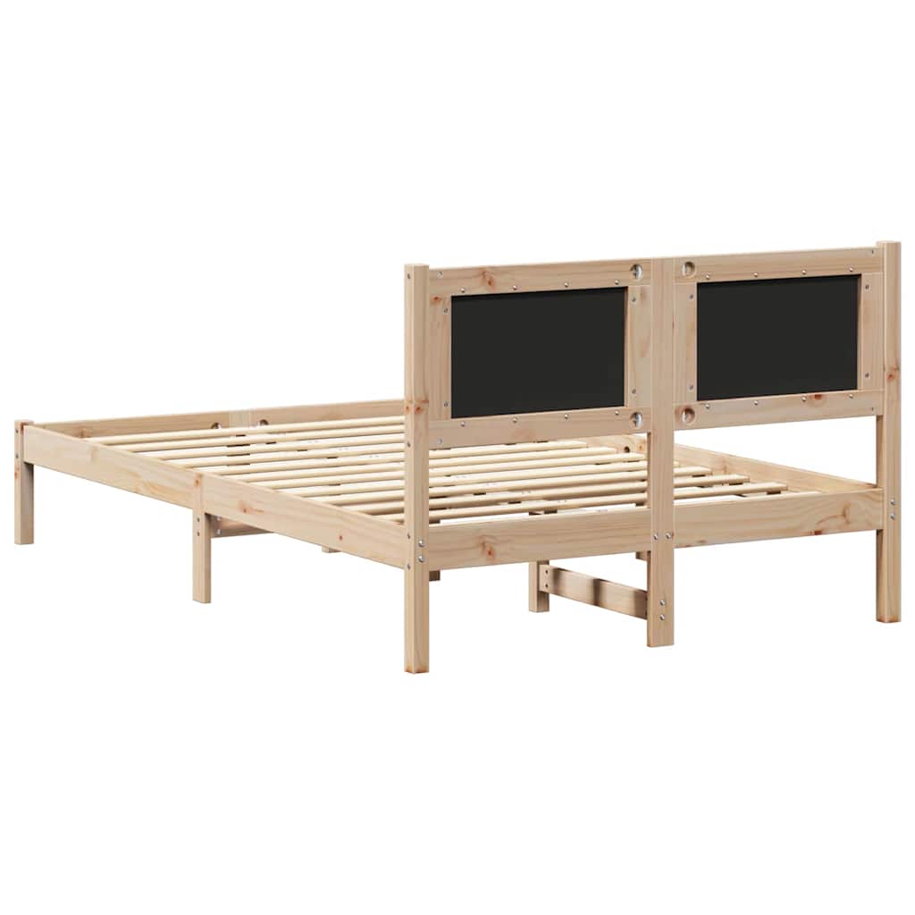 Bed Frame with Upholstered Headboard Black 120 x 200 cm