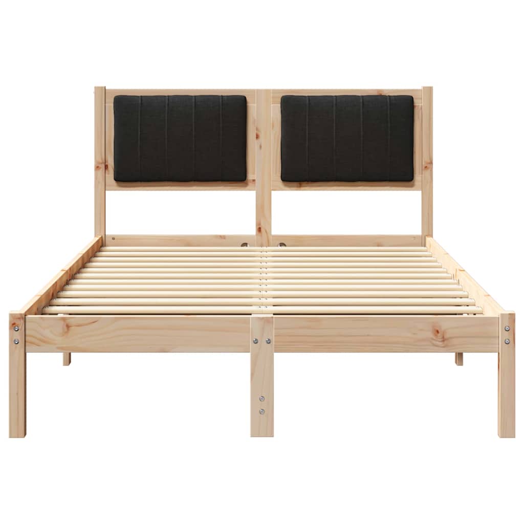 Bed Frame with Upholstered Headboard Black 120 x 200 cm