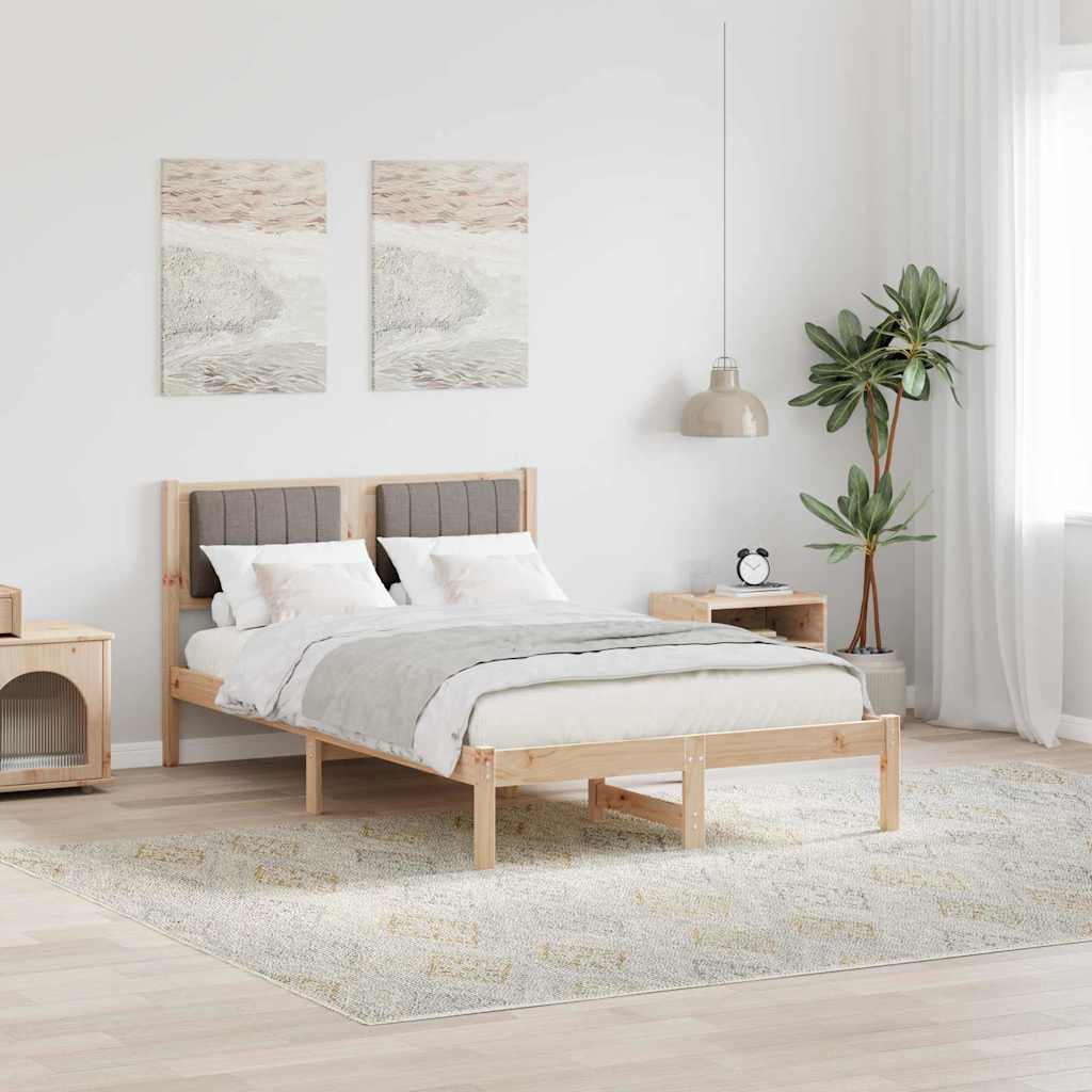 Bed Frame with Upholstered Headboard Taupe 120 x 200 cm