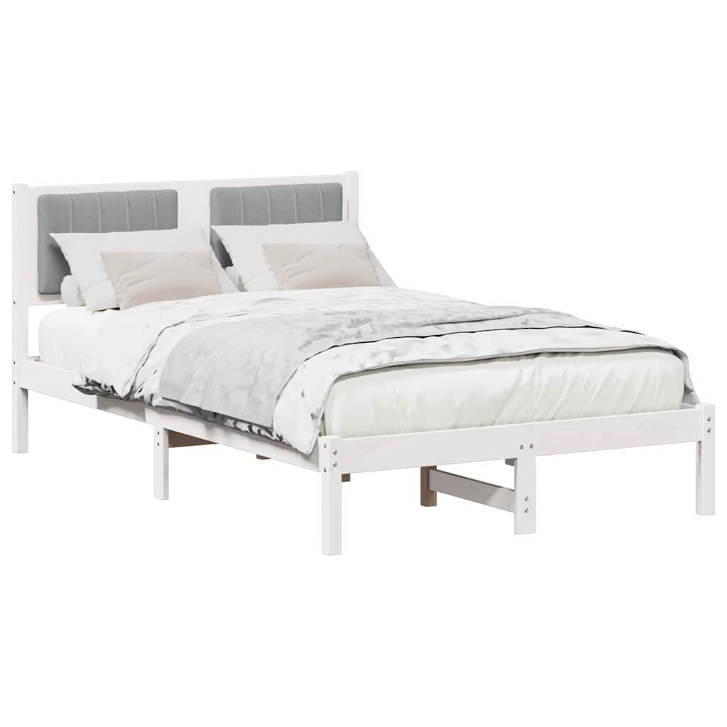 Bed Frame with Upholstered Headboard Light Grey 120 x 200 cm