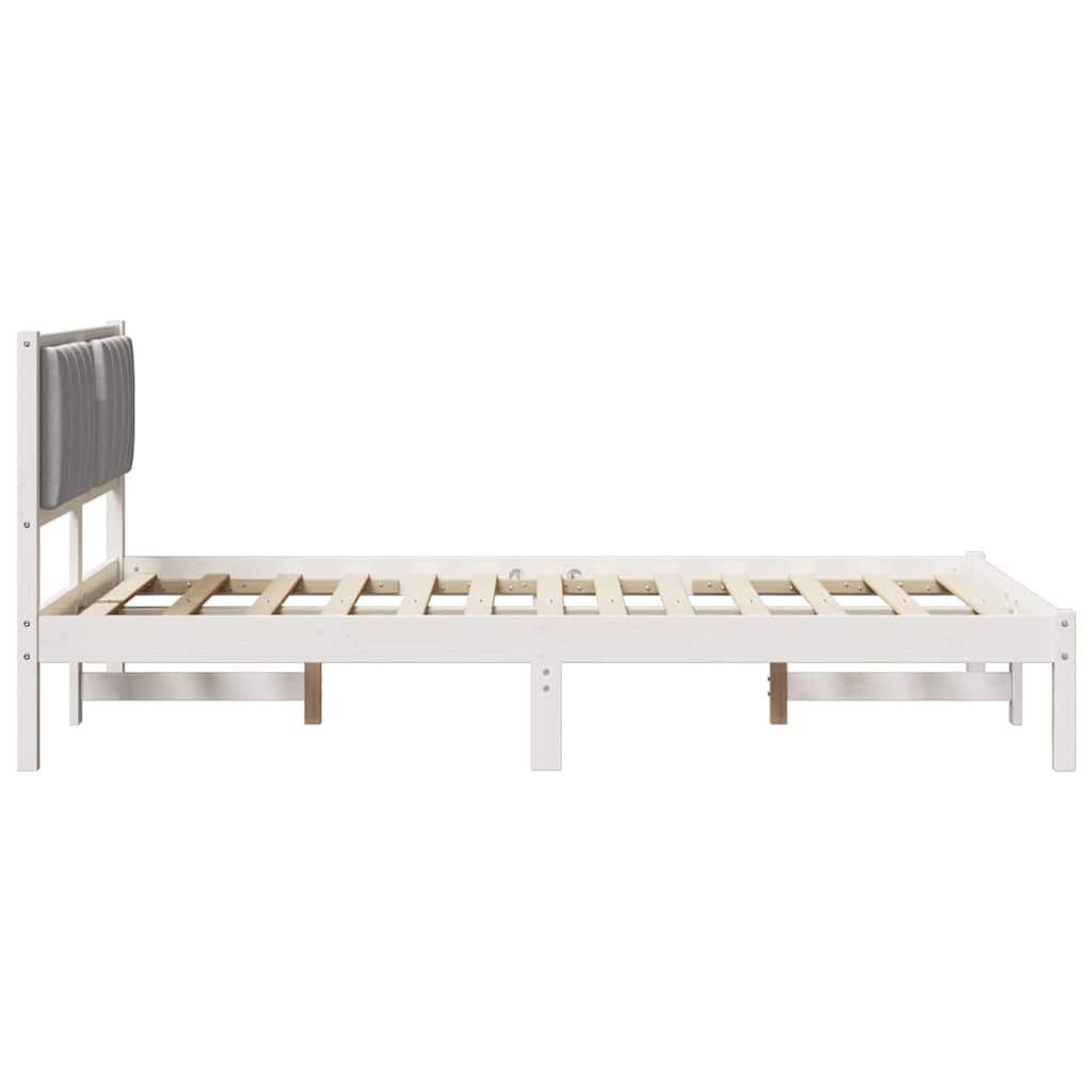 Bed Frame with Upholstered Headboard Light Grey 120 x 200 cm