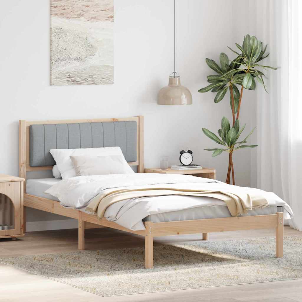 Bed Frame with Upholstered Headboard Light Grey 100 x 200 cm