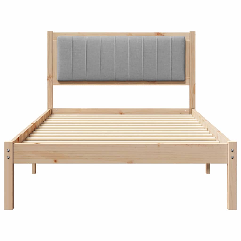 Bed Frame with Upholstered Headboard Light Grey 100 x 200 cm