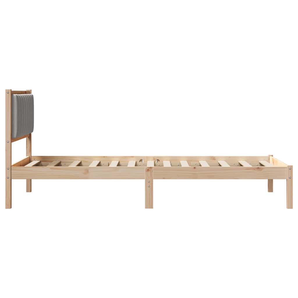 Bed Frame with Upholstered Headboard Light Grey 100 x 200 cm