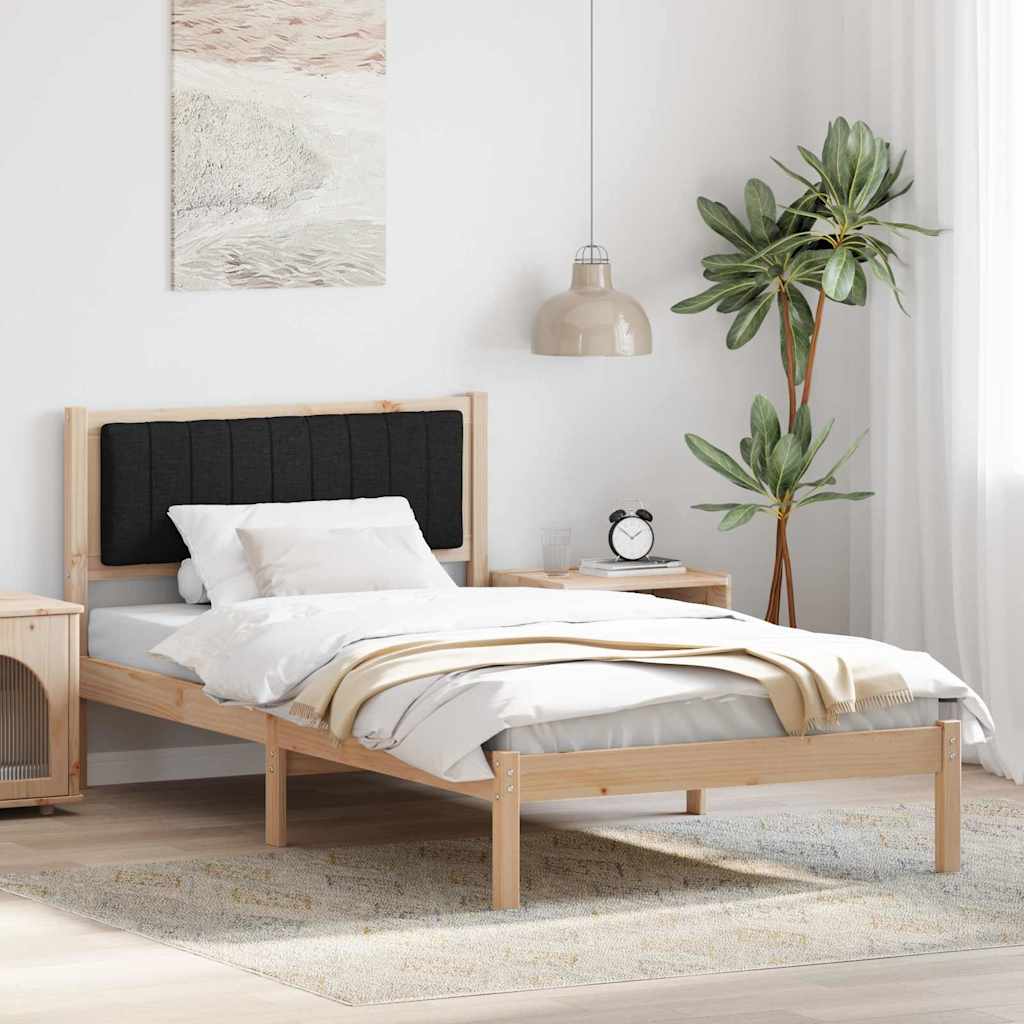 Bed Frame with Upholstered Headboard Black 100 x 200 cm