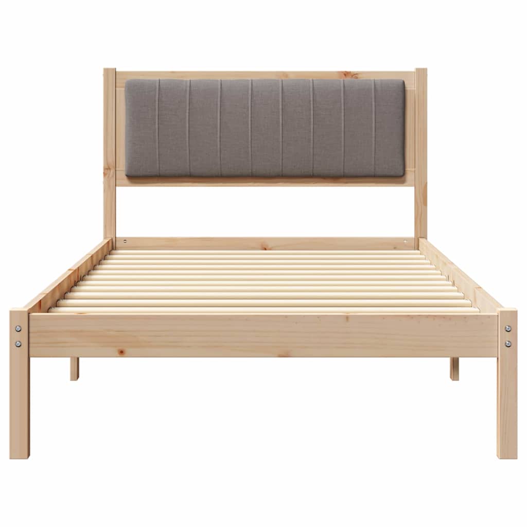 Bed Frame with Upholstered Headboard Taupe 100 x 200 cm