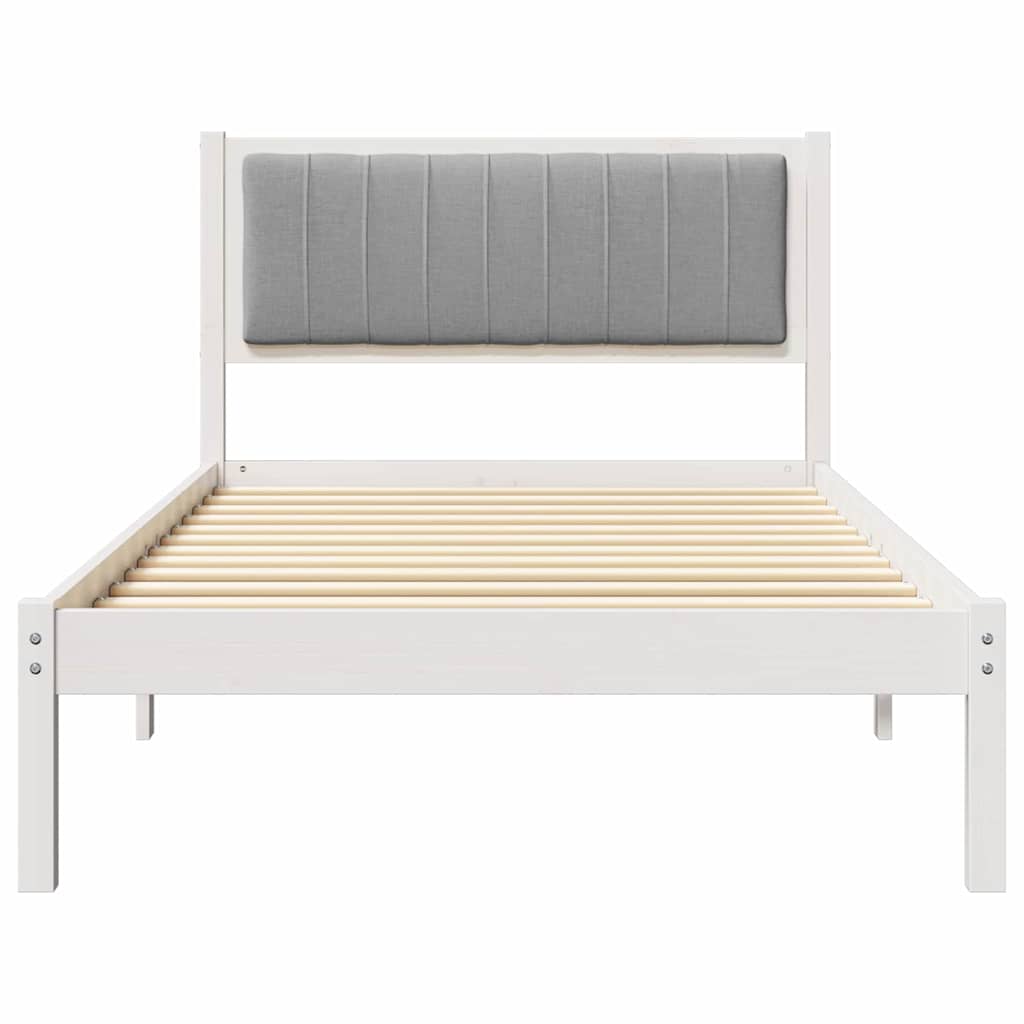 Bed Frame with Upholstered Headboard Light Grey 100 x 200 cm