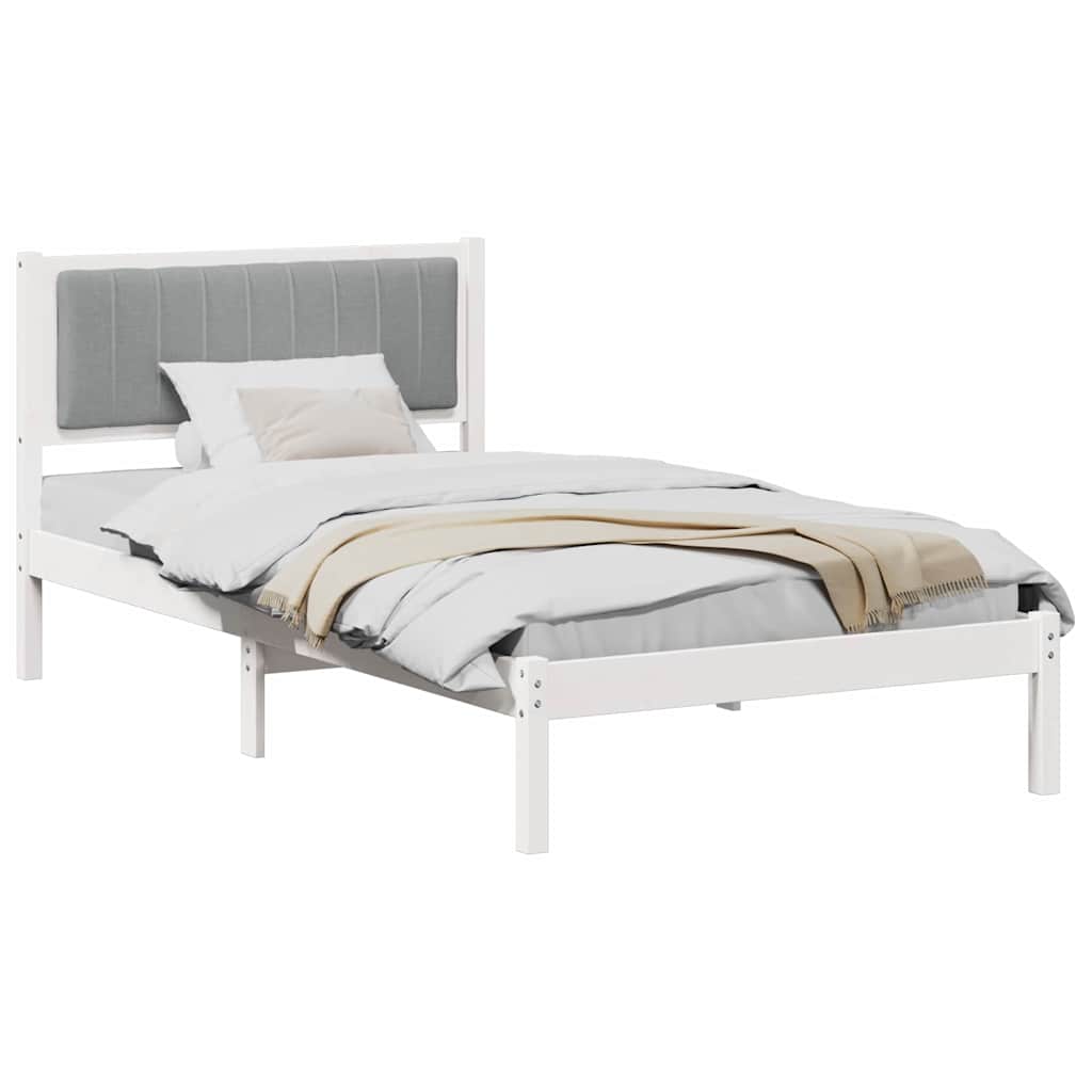 Bed Frame with Upholstered Headboard Light Grey 100 x 200 cm