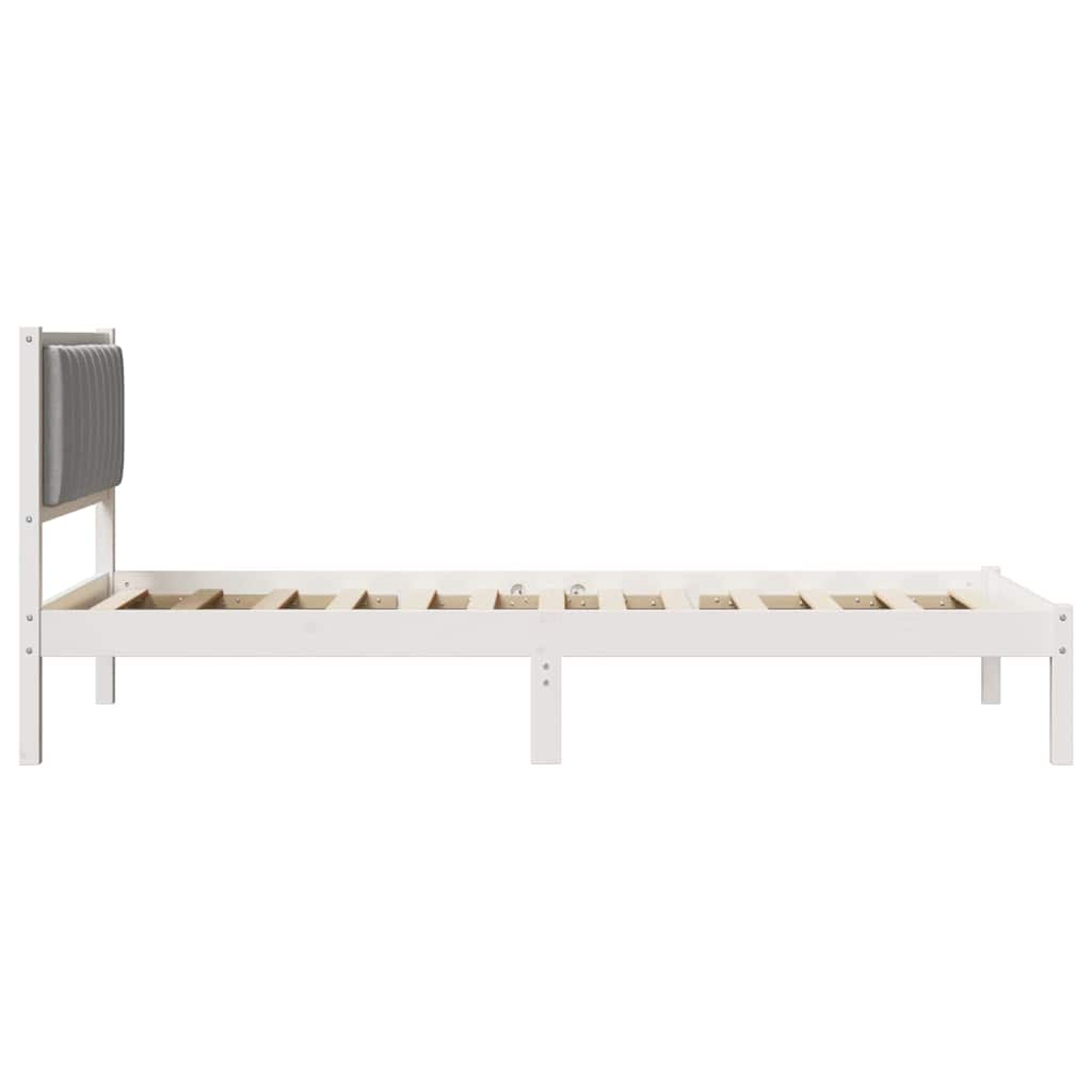 Bed Frame with Upholstered Headboard Light Grey 100 x 200 cm