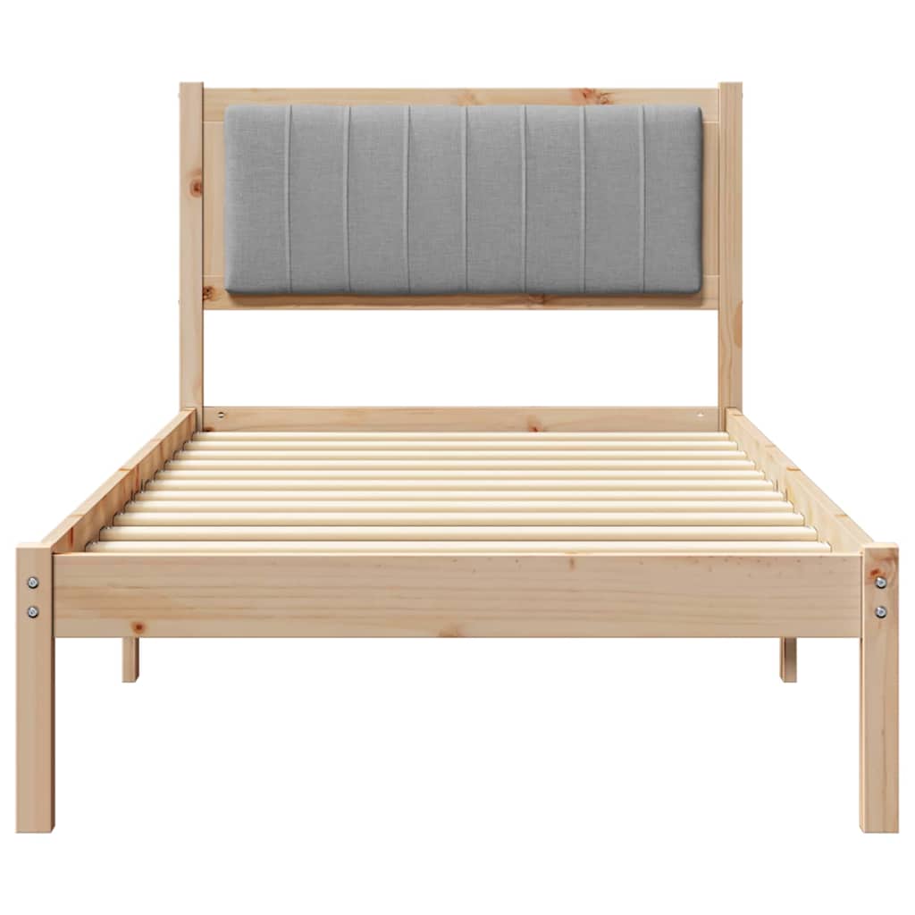 Bed Frame with Upholstered Headboard Light Grey 90 x 200 cm