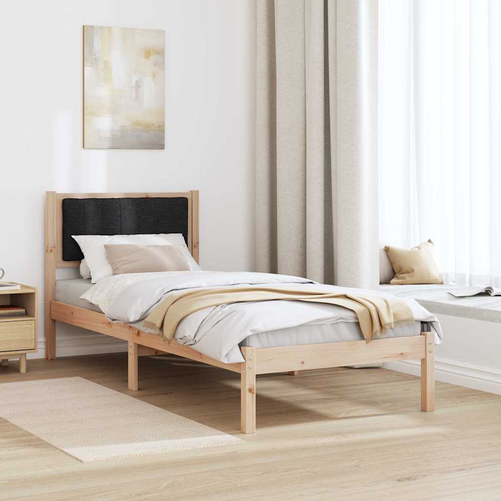 Bed Frame with Upholstered Headboard Black 80 x 200 cm