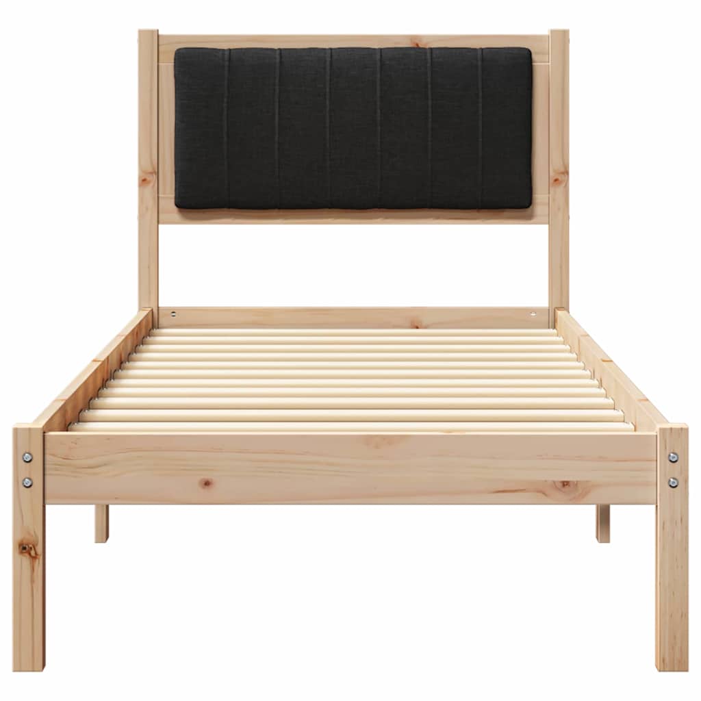 Bed Frame with Upholstered Headboard Black 80 x 200 cm