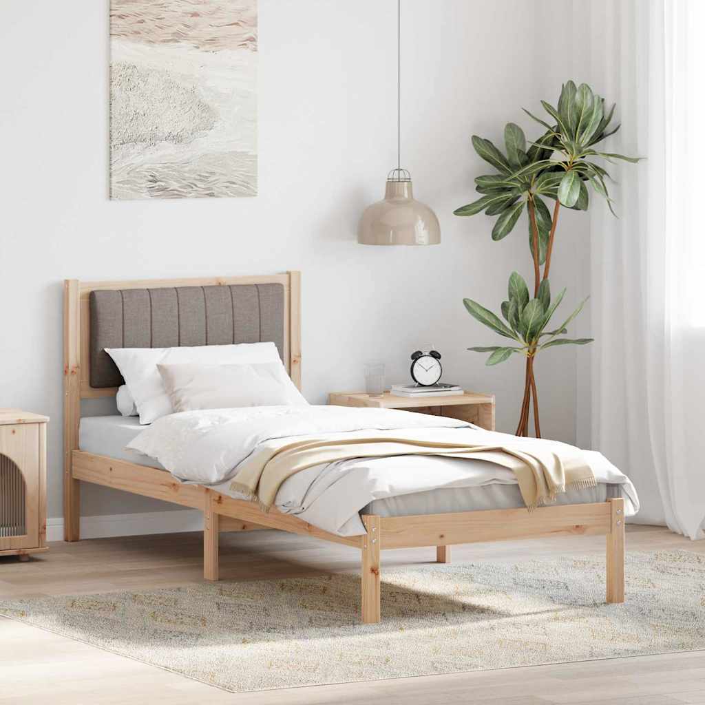 Bed Frame with Upholstered Headboard Taupe 80 x 200 cm