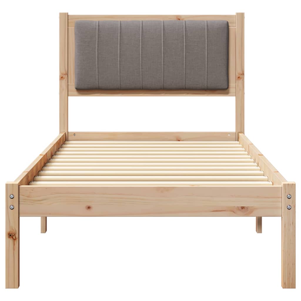Bed Frame with Upholstered Headboard Taupe 80 x 200 cm