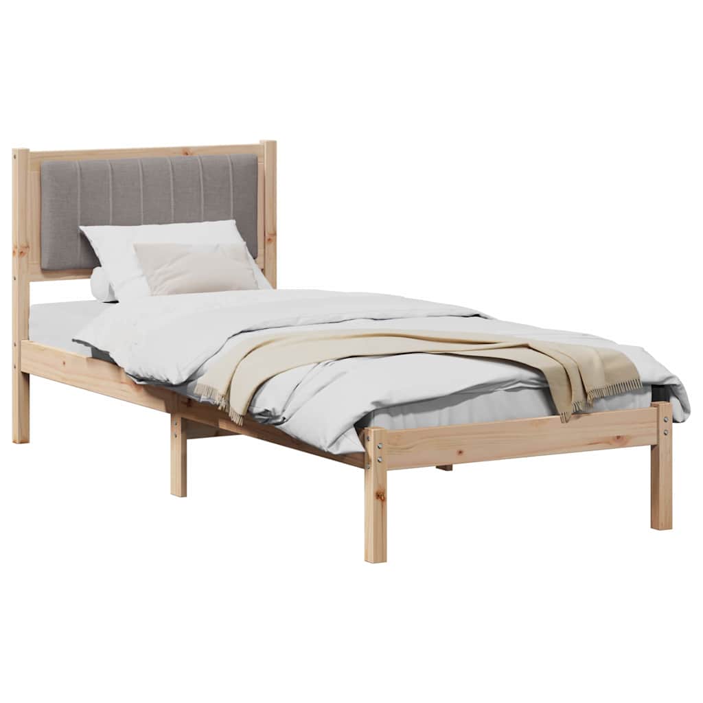 Bed Frame with Upholstered Headboard Taupe 80 x 200 cm