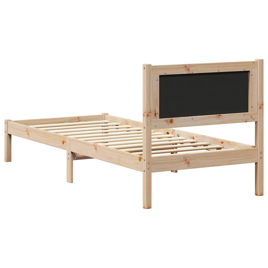 Bed Frame with Upholstered Headboard Taupe 75 x 190 cm