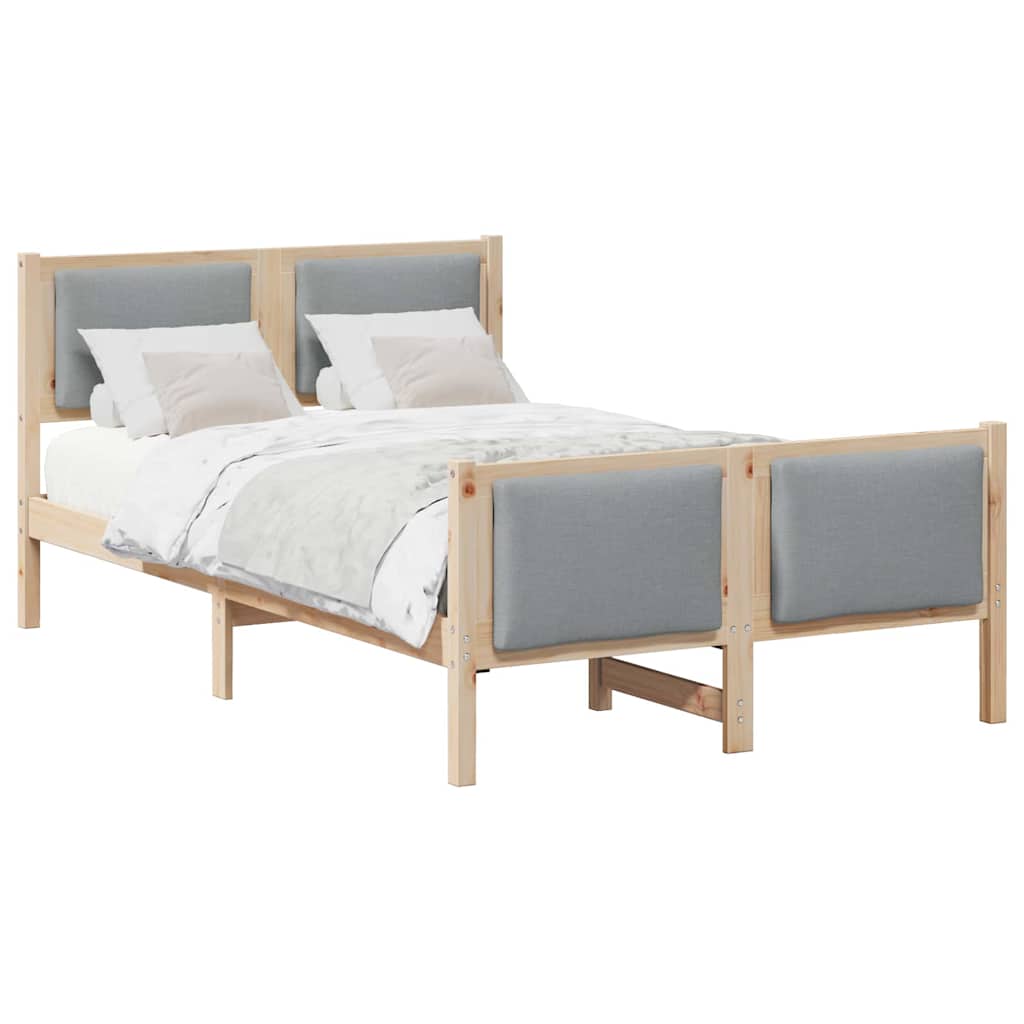 Bed Frame with Headboard Light Grey 120 x 200 cm Fabric