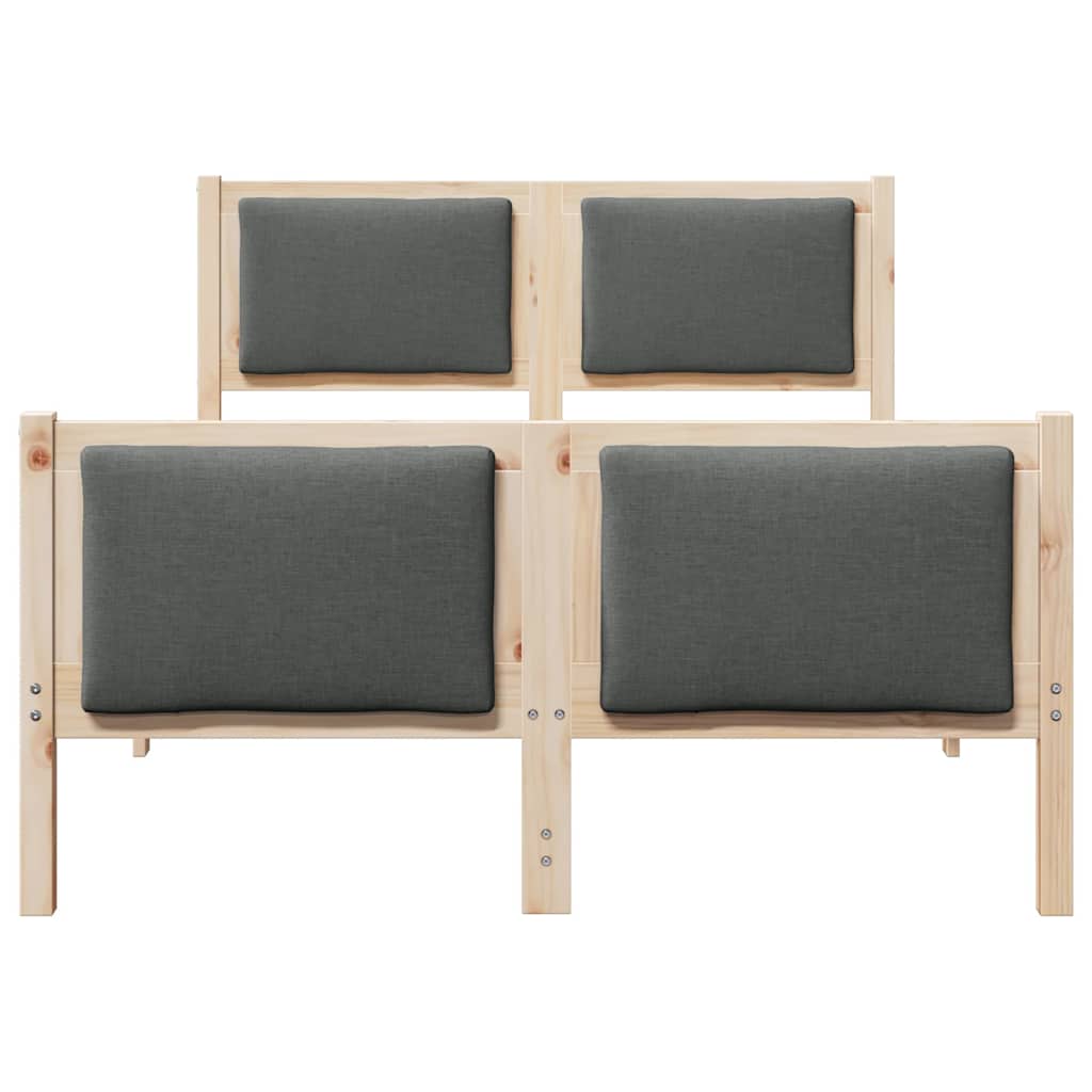 Bed Frame with Headboard Dark Grey 120 x 200 cm Fabric