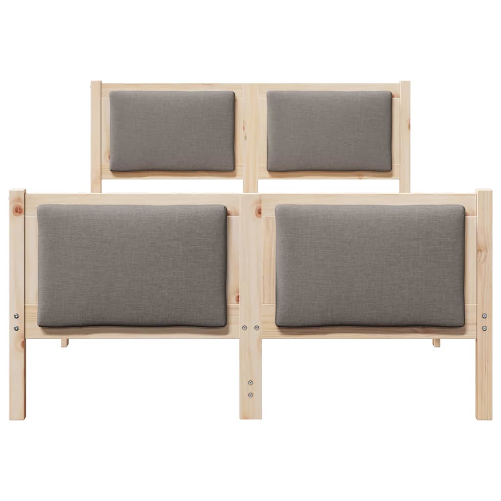 Bed Frame with Headboard Taupe 120 x 200 cm Fabric
