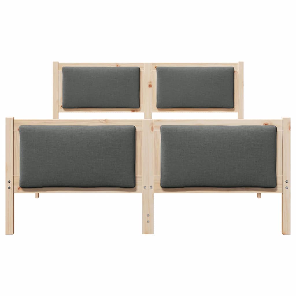 Bed Frame with Headboard Dark Grey 140 x 190 cm Fabric