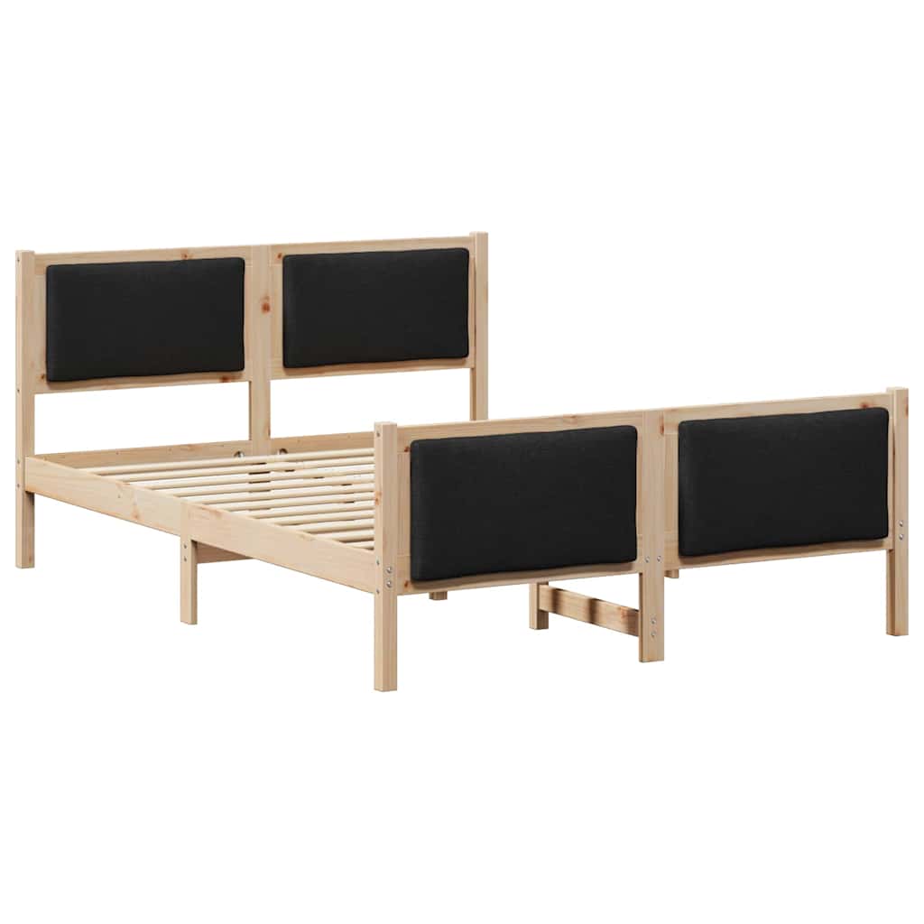 Bed Frame with Headboard Black 140 x 190 cm Fabric