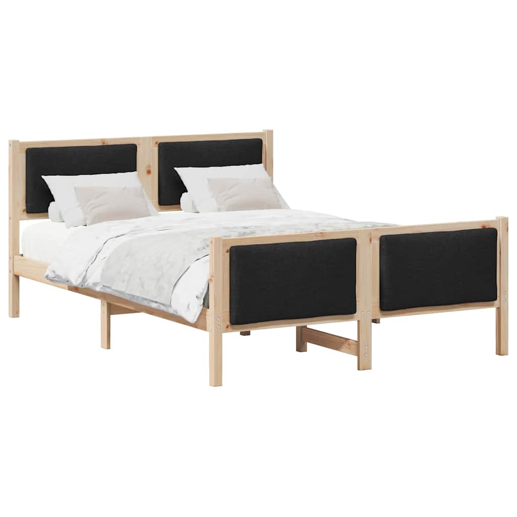 Bed Frame with Headboard Black 140 x 190 cm Fabric