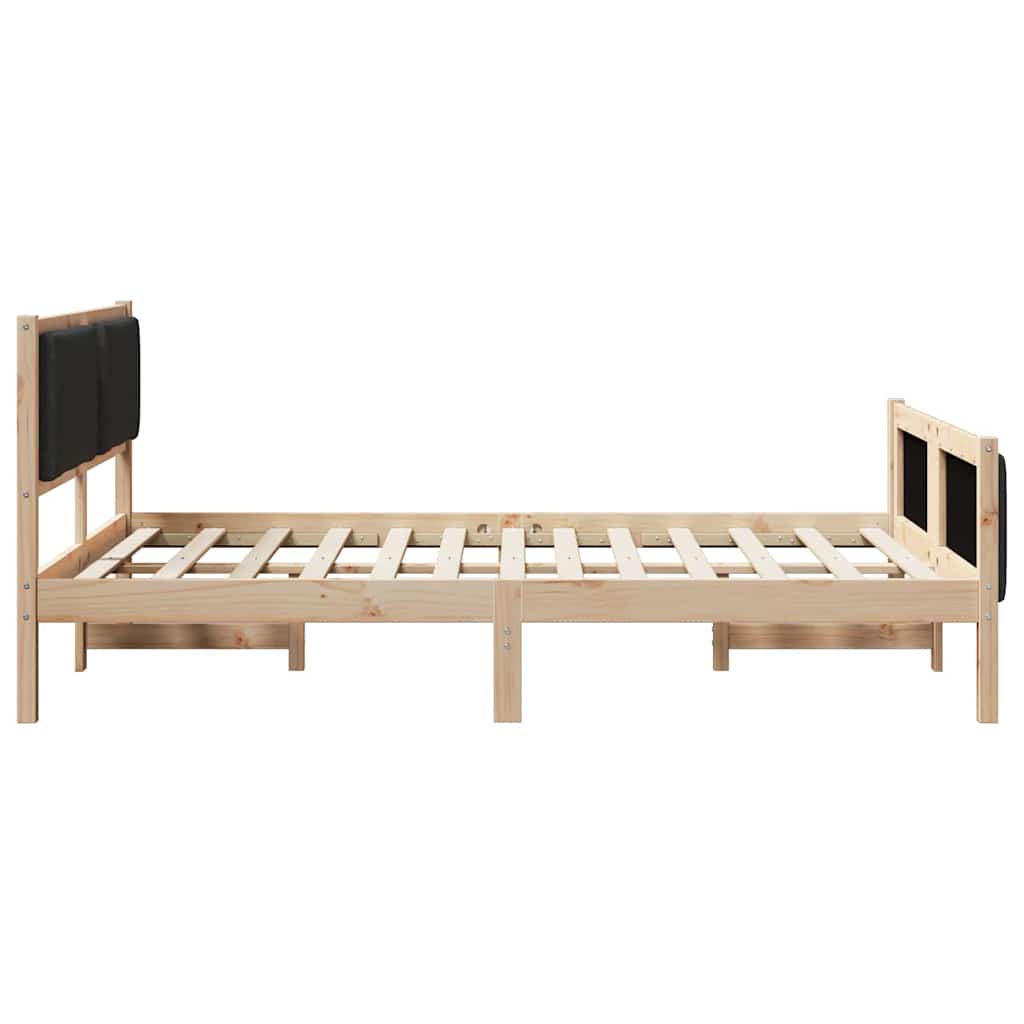 Bed Frame with Headboard Black 140 x 190 cm Fabric