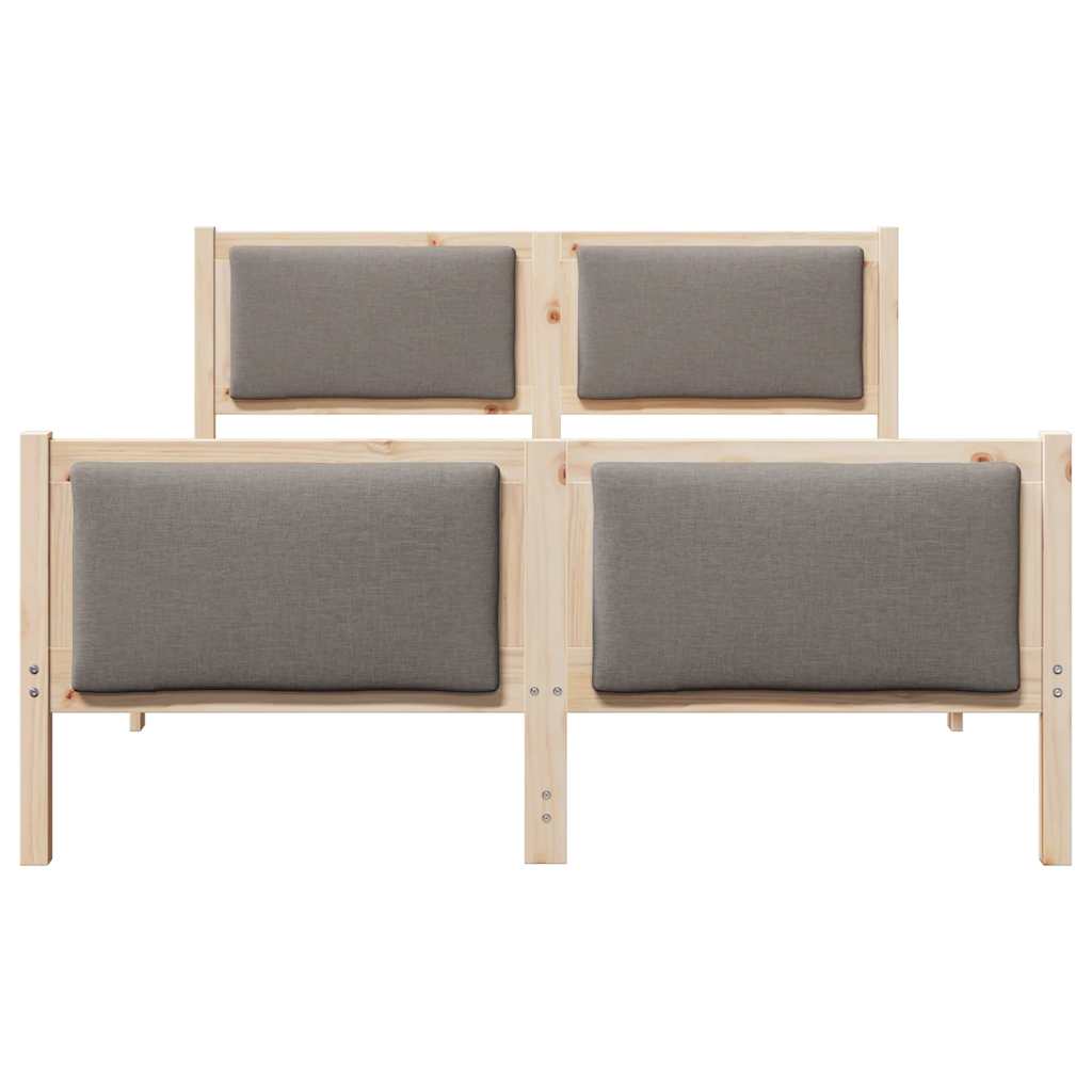 Bed Frame with Headboard Taupe 140 x 190 cm Fabric