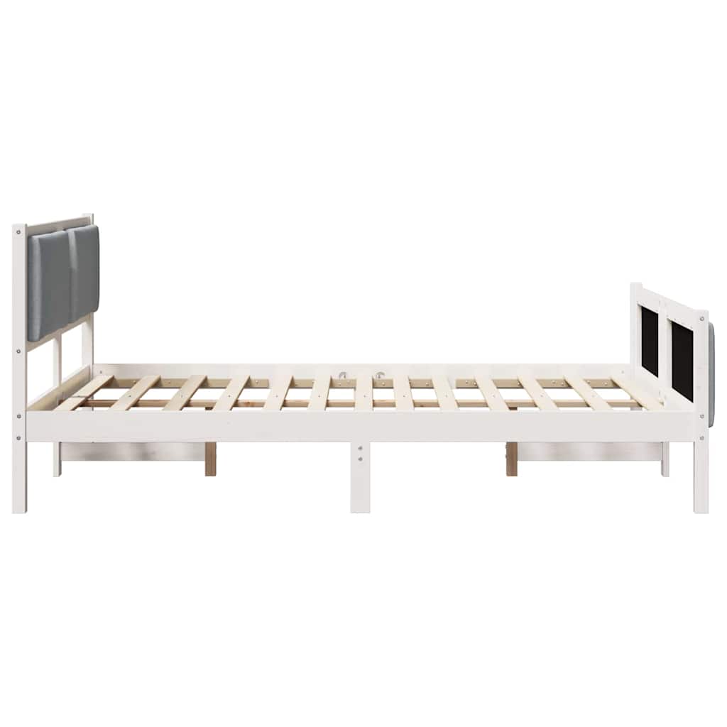 Bed Frame with Headboard Light Grey 140 x 190 cm Fabric