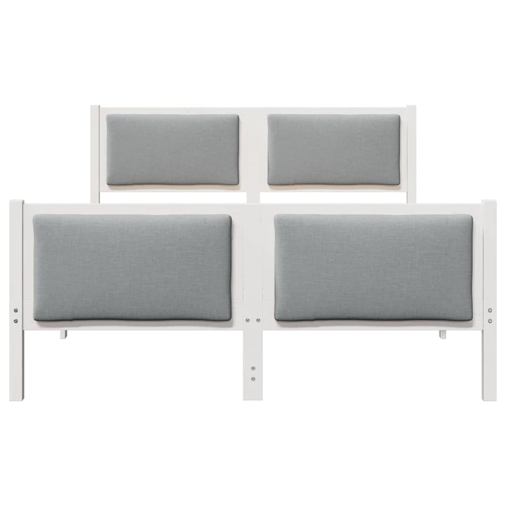 Bed Frame with Headboard Light Grey 135 x 190 cm Fabric