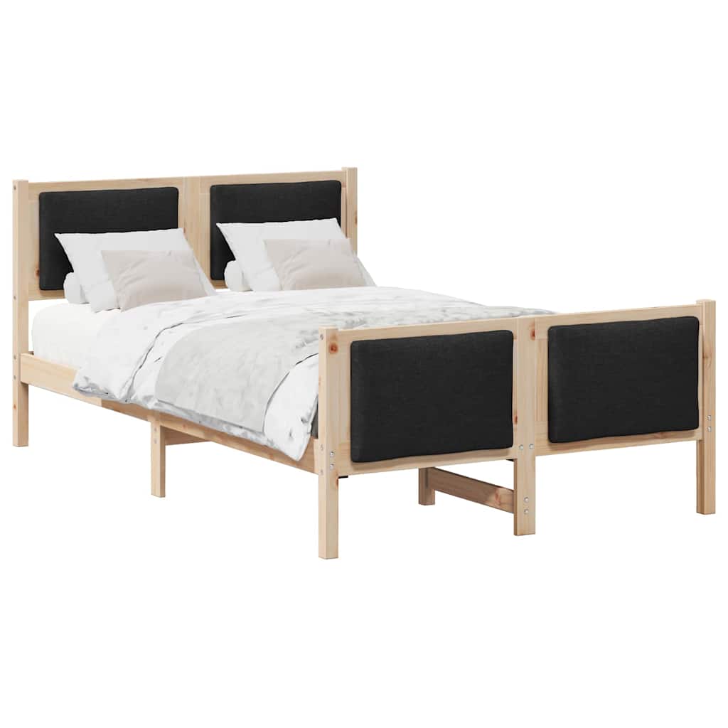 Bed Frame with Headboard Black 120 x 190 cm Fabric