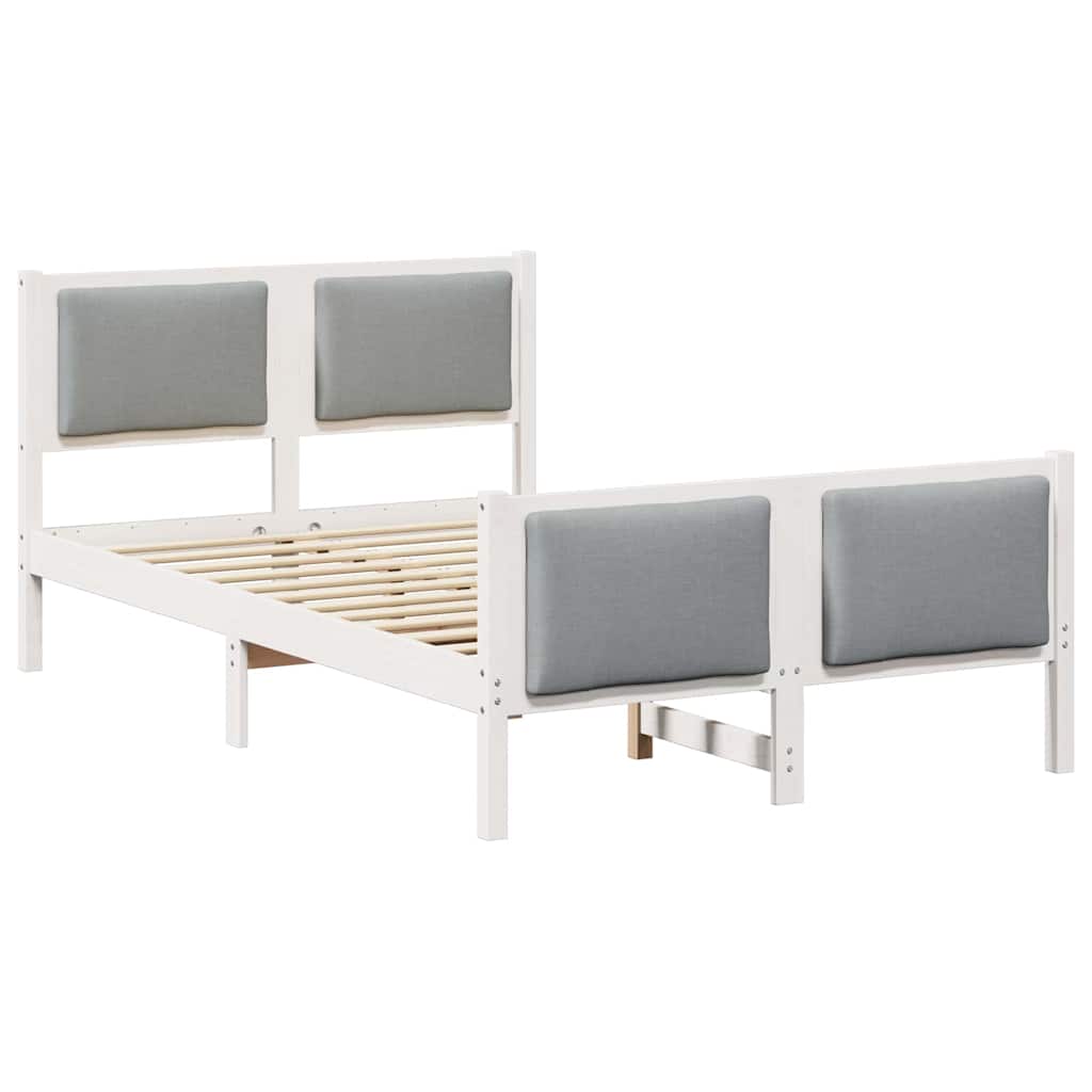Bed Frame with Headboard Light Grey 120 x 190 cm Fabric